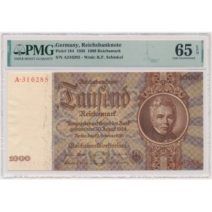 Nemecko, 1 000 ríšskych mariek 1936 - PMG 65 EPQ