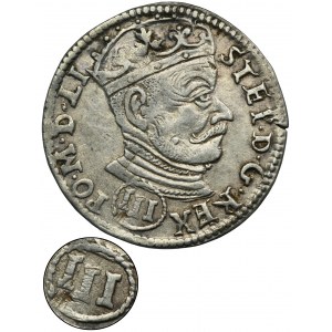 Stephen Bathory, 3 Groschen Vilnius 1580 - RARE, III in a round shield