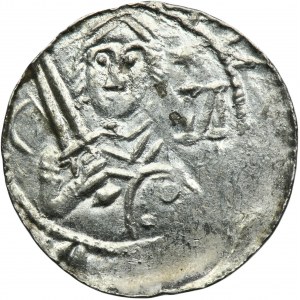 Vladislaus II the Exile, Denarius - Prince and Bishop, letter И