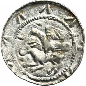 Vladislaus II the Exile, Denarius - Eagle and Hare, wedges