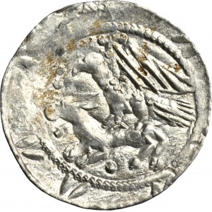 Vladislaus II the Exile, Denarius - Eagle and Hare, balls