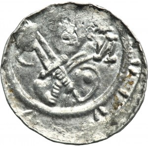 Vladislaus II the Exile, Denarius - Prince and Bishop, letter И