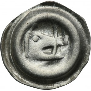 Slezsko, knížectví svidnicko-javorské, Zikmund Lucemburský, Albrecht nebo Ladislav Hrobník, Halerz brakteat Świdnica 1414-1448 - Lebw right