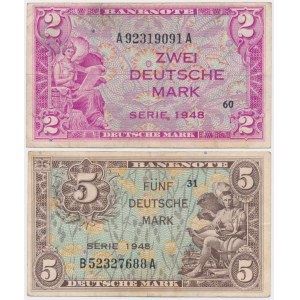 Nemecko, sada 2-5 mariek 1948 (2 kusy).