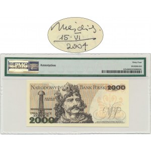 2.000 złotych 1982 - BR - PMG 64 - z autografem A. Heidricha