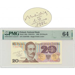 20 złotych 1982 - T - PMG 64 - z autografem A. Heidricha