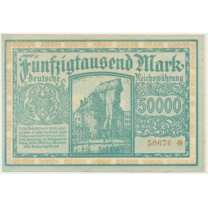 Danzig, 50.000 Mark 1923 - no. 5 digit series with ❊ -