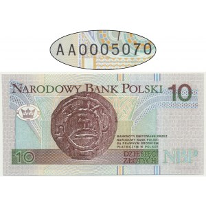 10 złotych 1994 - AA 0005070 - niski numer seryjny