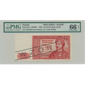 10 złotych 1939 - WZÓR - A 012345 - PMG 66 EPQ