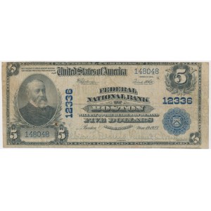 USA, Blue Seal, 5 Dollars 1902 - Speelman & White -