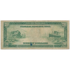 USA, Blue Seal, New York, $20 1914 - Burke &amp; Glass -.