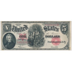 USA, Red Seal, $5 1907 - Speelman &amp; White -.