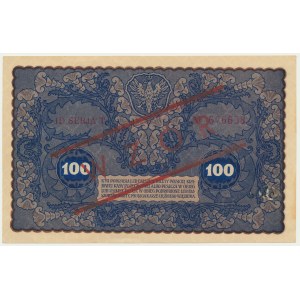 100 marek 1919 - ID Serja T - z późniejszym nadrukiem WZÓR