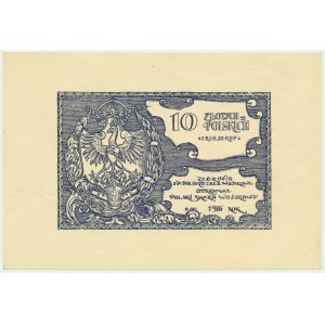 Polish Military Treasury, 10 zlotys = 1 ruble 50 kopecks 1916 with sheet