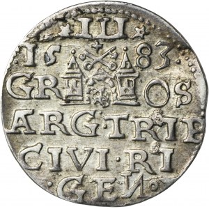 Stefan Batory, Trojak Riga 1583 - koruna s rozetami