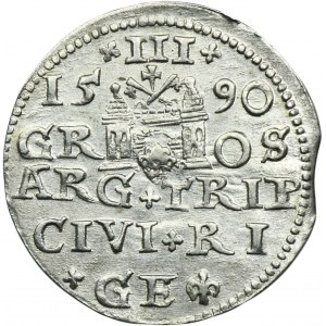 Sigismund III Vasa, 3 Groschen Riga 1590