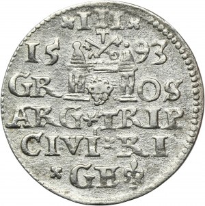 Zygmunt III Waza, Trojak Ryga 1593 - LIV
