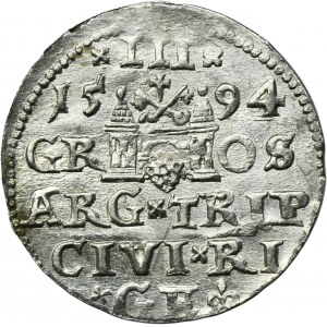 Sigismund III Vasa, 3 Groschen Riga 1594 - LI