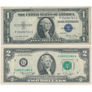 USA, 1-2 doláre 1935-76 (2 ks).