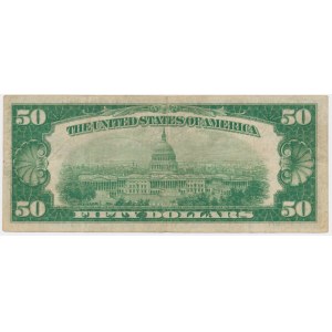 USA, zlatý certifikát, 50 dolarů 1928 - Woods &amp; Mellon -