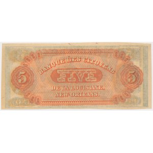 USA, Louisiana, 5 dolarů 1857