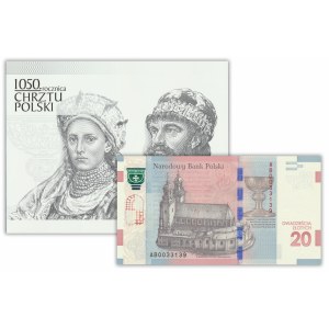 20 zlotých 2015 - 1050. výročie krstu Poľska - s jedinečným VIP kufríkom