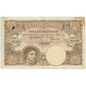 1,000 zloty 1919 - S.A. -
