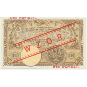 1.000 złotych 1919 - WZÓR - niski nadruk -