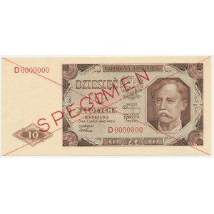 10 zlotých 1948 - SPECIMEN - D 0000000 -