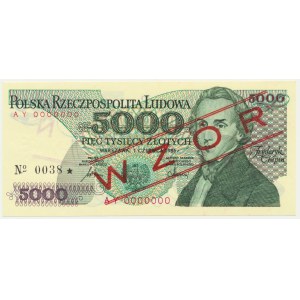 5.000 złotych 1986 - WZÓR - AY 0000000 - No.0038 -