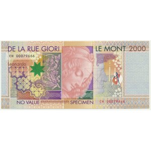 De La Rue Giori, 2.000 Le Mont 2000 - SPECIMEN -