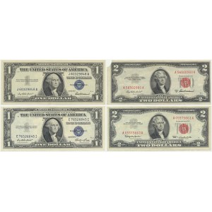USA, sada 1-2 dolárov 1935-63 (4 kusy).