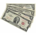 USA, sada 1-2 dolárov 1935-63 (4 kusy).
