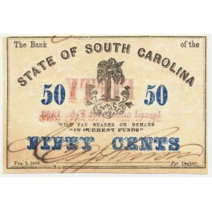 USA, Konfederované státy americké, South Carolina, 50 centů 1863
