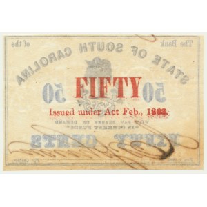 USA, Konfederované štáty americké, South Carolina, 50 centov 1863