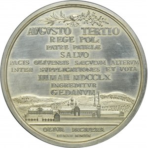 August III Sas, medaila k stému výročiu uzavretia Olivského mieru v roku 1660 - NOVÁ MINCOVNICA