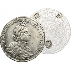 August II Silný, 2/3 tolaru (gulden) Drážďany 1697 IK - VELMI RARITNÍ