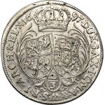 August II Silný, 2/3 tolaru (gulden) Drážďany 1697 IK - VELMI RARITNÍ
