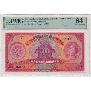 Československo, 500 korún 1929 - MODEL - PMG 64