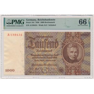 Germany, 1.000 Reichsmark 1936 - PMG 66 EPQ