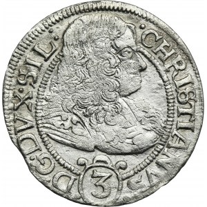 Slezsko, knížectví legnicko-brzesko-wołowské, Krystian Wołowski, 3 Krajcary Brzeg 1670 CB