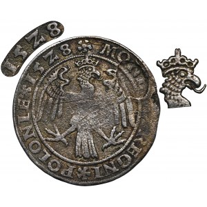 Žigmund I. Starý, Trojak Krakov 1528 - VELMI ZRADKÉ, hlava orla vpravo