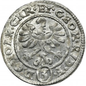 Silesia, Duchy of Liegnitz-Brieg-Wohlau, Johann Chrystian and Gerorg Rudolf, 3 Kreuzer Reichenstein 1611 - RARER
