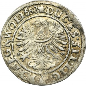 Silesia, Duchy of Liegnitz-Brieg-Wohlau, Georg III, Ludwig IV, Christian, 3 Kreuzer Brieg 1658 EW - VERY RARE