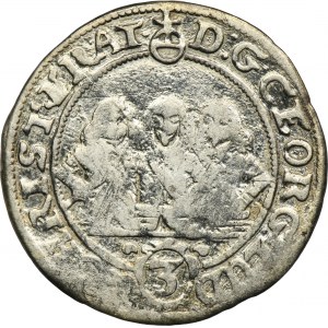 Silesia, Duchy of Liegnitz-Brieg-Wohlau, Georg III, Ludwig IV, Christian, 3 Kreuzer Brieg 1659 EW - VERY RARE