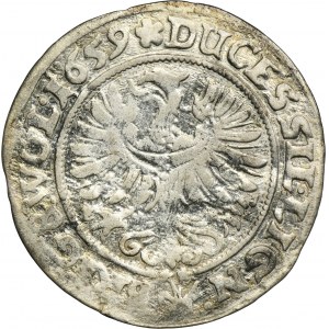 Silesia, Duchy of Liegnitz-Brieg-Wohlau, Georg III, Ludwig IV, Christian, 3 Kreuzer Brieg 1659 EW - VERY RARE