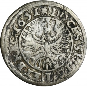 Silesia, Duchy of Liegnitz-Brieg-Wohlau, Georg III, Ludwig IV, Christian, 1 Kreuzer Brieg 1651 - RARE