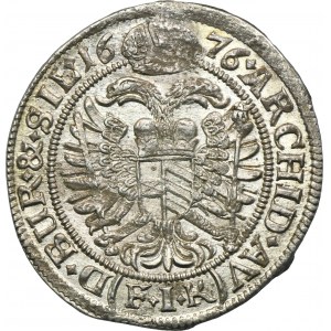 Sliezsko, Habsburgovci, Leopold I., 6 krajcars Opole 1676 FIK - RARE