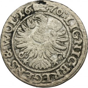 Slezsko, knížectví legnicko-brzesko-wołowskie, Krystian Wołowski, 3 Krajcary Brzeg 1670 CB - NIENOTATED