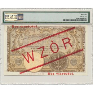 1.000 złotych 1919 - WZÓR - wysoki nadruk - PMG 64